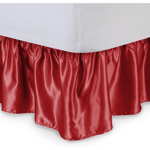 Satin bed shop skirt queen