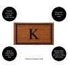 Evergreen Monogram Indoor Outdoor 100% Natural Coir Doormat 28" x 16" |  Letter  "K" - 2 of 4