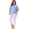 Agnes Orinda Women's Plus Size Lightweight Soft Short Sleeve Round Neck Cotton Linen Casual T-Shirts - 3 of 4