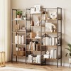 5 Tier Bookcase, Wide Bookshelf With 14 Open Shelves, Adjustable Metal Frame Bookshelf, Large Etagere Bookshelf for Living Room Home Office - 2 of 4