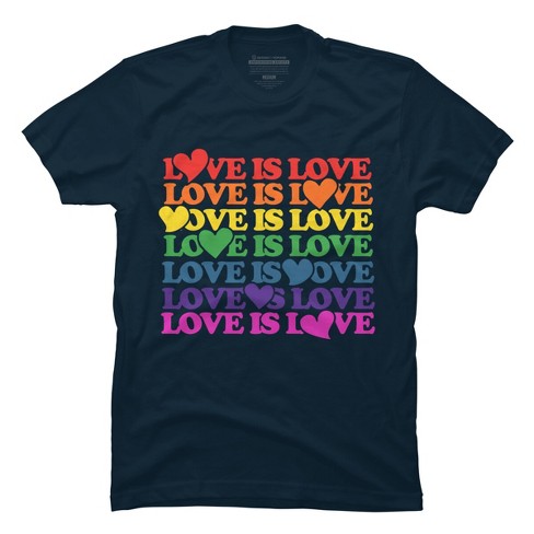 Design By Humans Love Is Love Rainbow Pride Repeat By Bubbsnugg T-shirt ...