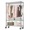 AZL1 Life Concept Garment Racks, Heavy Duty Rolling Wardrobe Organizer with Adjustable Height for Commercial and Home, Silver, 45.3"*15.7"*79.6" - 4 of 4