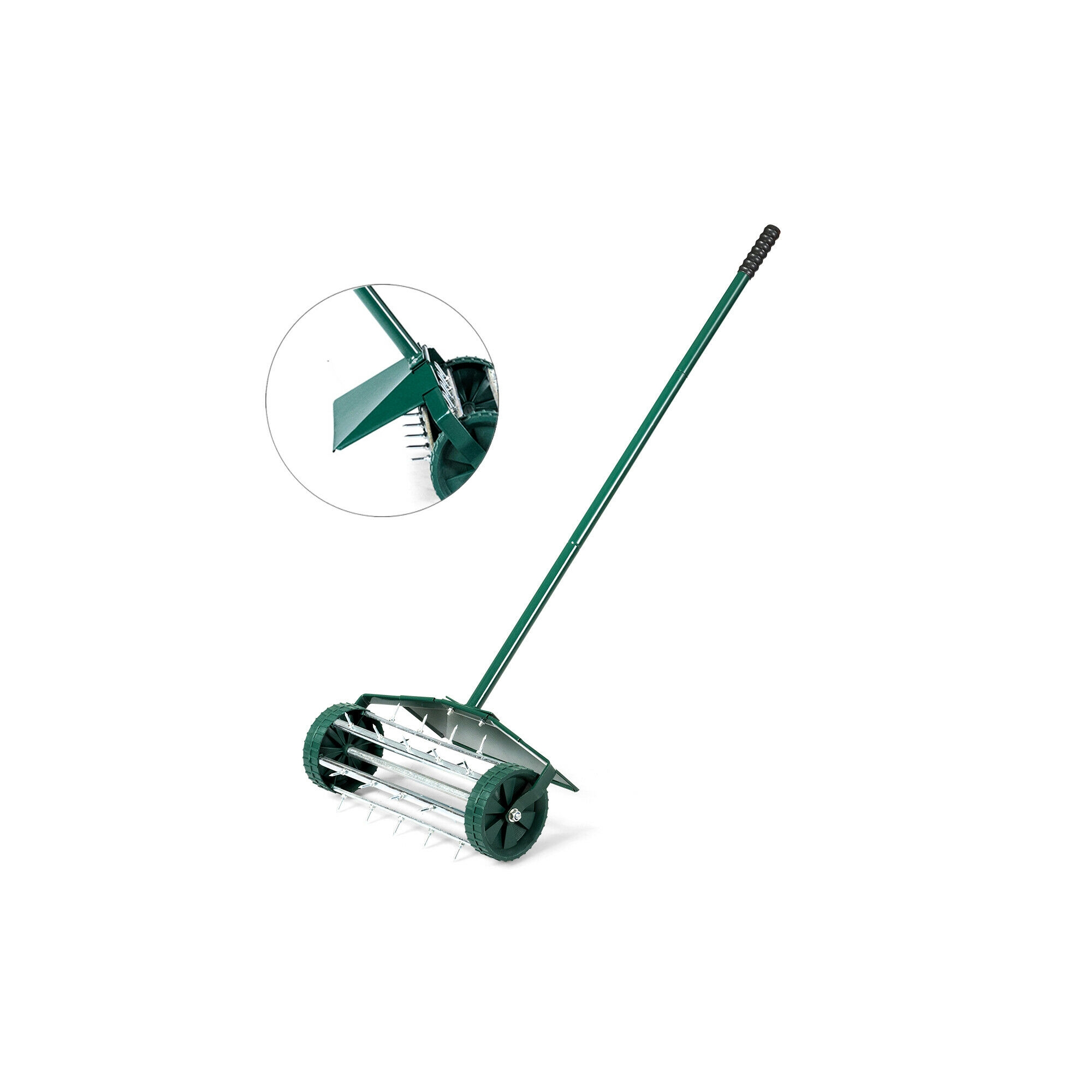 Costway 18-inch Rolling Lawn Aerator Rotary Push Tine Spike Soil Aeration W/Fender