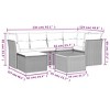 vidaXL 7 Piece Patio Sofa Set with Cushions Black Poly Rattan - Black and Blue - 3 of 4