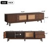 Mid Century Modern TV Stand for 80" TVs,Entertainment Center with Sliding Rattan Doors & Drawers for Living Room–The Pop Home - 4 of 4