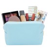 Glamlily 3 Pack Faux Leather Makeup Bag with Zipper, Travel Cosmetic Bags - 3 of 4