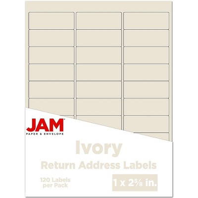 JAM Paper Mailing Address Labels 1 x 2 5/8 Ivory 120/Pack 17966071