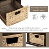 Rustic Wooden Storage Bench with Drawers and Rattan Baskets - Removable Cushion for Living Room, Bedroom, Hallway - image 4 of 4