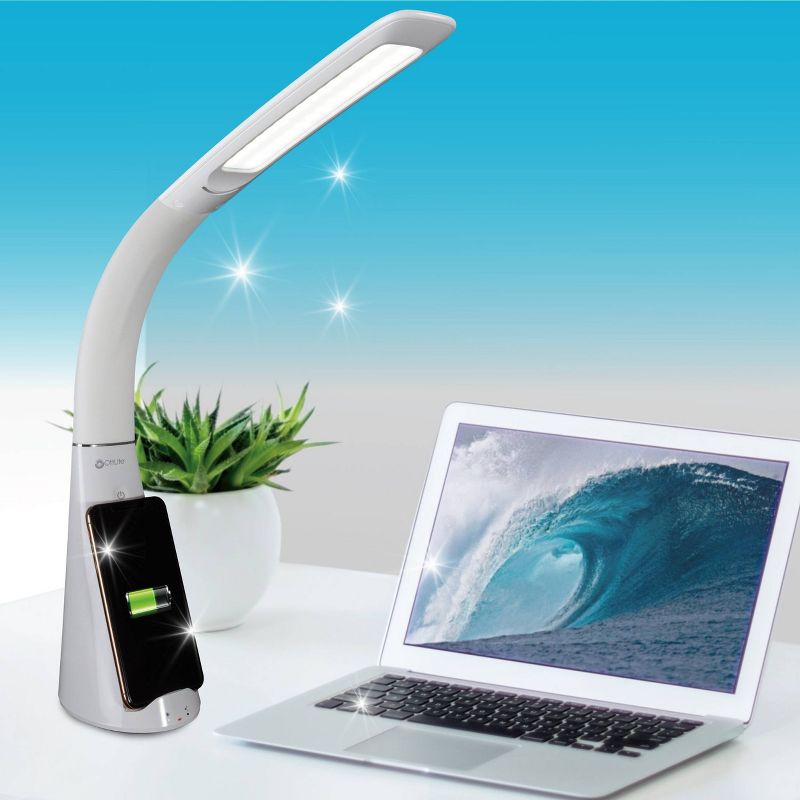 Purify Sanitizing Desk Lamp with Wireless Charging (Includes LED Light Bulb) - OttLite, 3 of 11
