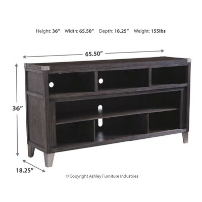 Transitional 65'' Gray TV Stand with Fireplace Cabinet