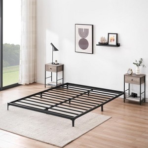 Metal Bed Frame, 4.6 Inch Low Profile Platform Metal Bed Frame -Duty & Strong Support, Noise-Free Mattress Foundation, Black - 1 of 4