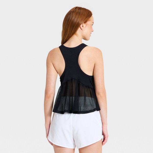 Top de Running Cropped para Mujer con Espalda de Malla - All In Motion™ 2