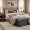 FurnitureR Foldable Storage Ottoman Bench, 30.3" Linen Fabric Tufted Ottoman with Storage, Ottoman for Bedroom Living Room, Footrest Seat with Storage - 3 of 4