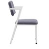 APRILSOUL Industrial Cargo Gray Fabric High-Back Office Chair Stationary Padded Seat Open Back White Metal Frame Legs No Storage - 3 of 4