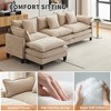Modern Modular Sofa Combo with Ottomans, Cushions & Footstools – 3-Seater Chenille Sofa Set for Living Room, Bedroom,Apartment, Stylish & Comfortable - 4 of 4