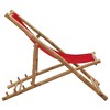 vidaXL Deck Chair Bamboo and Canvas Red - 3 of 4
