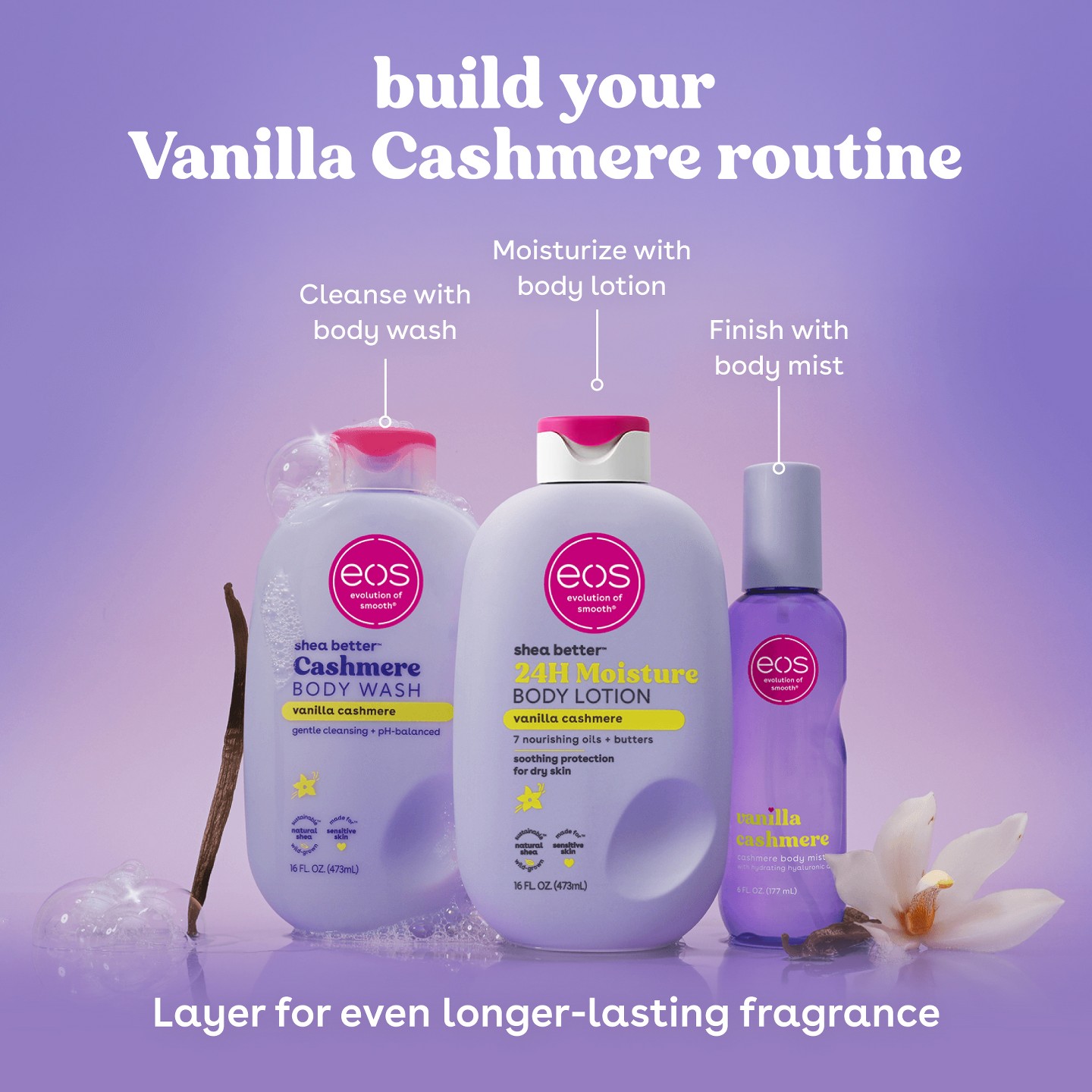 Мини-лосьон для тела eos, Vanilla Cashmere, дорожный формат, 2.5 fl oz — фото 8