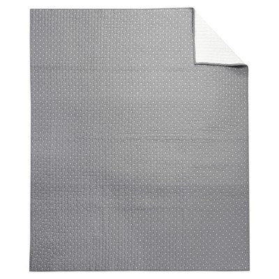 Grey and Cream Cotton Reversible Quilted Throw Blanket