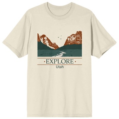 Adventure Society Explore Utah Men's Natural Short Sleeve Crew Neck ...