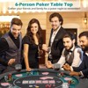 Costway 48" 6-Player Foldable Poker Table Top with Carrying Bag Cup Holders Padded Rails - 4 of 4