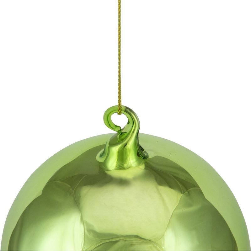 Northlight 3.5" Shiny Lime Green and Matte White Glass Christmas Ornament, 3 of 5