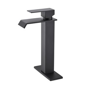 Gulches Waterfall Spout Single Handle Bathroom Sink Faucet - Premium Stainless Steel, Modern Design - 1 of 4