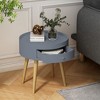 KTMBDW Nightstand, Mid Century Side Table Bedroom with Storage Drawer, Small End Bedside Table with Solid Wood Legs for Bedoom, Small Spaces - 4 of 4