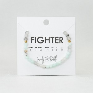 ETHIC GOODS Women's 4mm Morse Code Bracelet [FIGHTER] - Pink Howlite & Howlite - 1 of 4