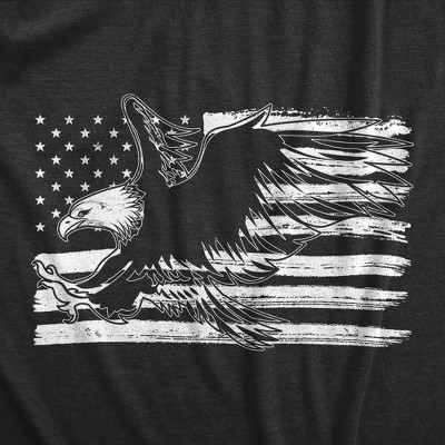 Мужские футболки Crazy Dog T-Shirts, Inc. Mens Eagle Over Grunge Flag Funny T shirts Vintage Cool Novelty Shirts USA T shirt - Crazy Dog Men's T Shirt For Fourth Of July Black L — фото 2
