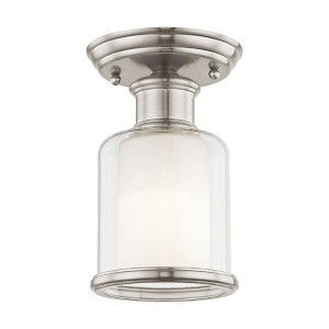 Livex Lighting Middlebush 1 - Light Flush Mount in  Brushed Nickel - 1 of 4