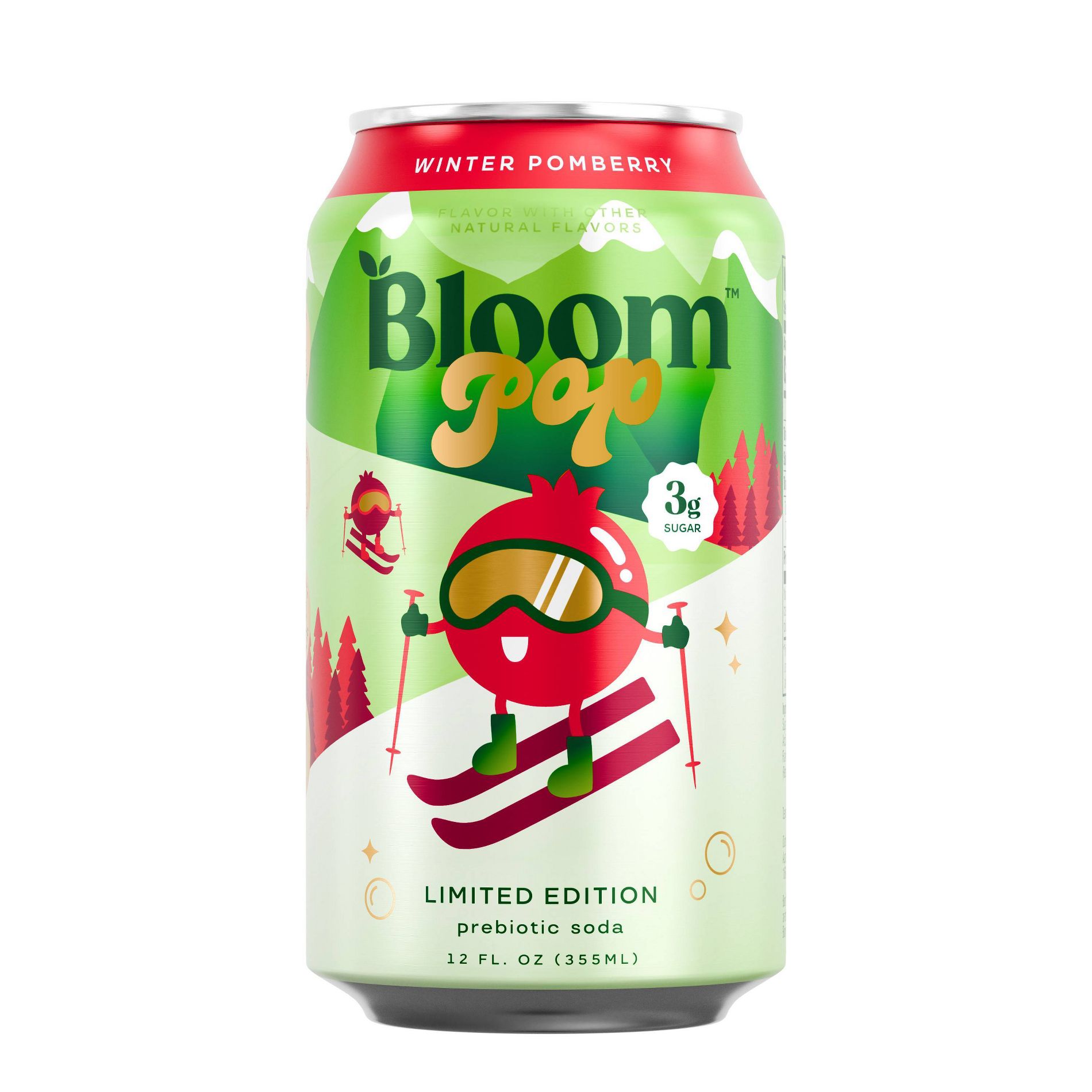 Bloom Pop Winter Pomberry Soda - 12 fl oz