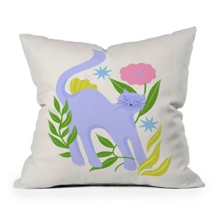 Deny Designs Melissa Donne Cat in Flower Garden Indoor Throw Pillow - 1 of 4