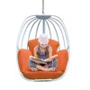 DSVIMOY Hanging Egg Chair, Hammock Swing Chair with Hanging Kit, Orange, 47.2"*26"*33.5" - 3 of 4