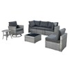 Ovios Venice 7pc Wicker Outdoor Patio Furniture Set Conversation Sofa Sectional with a Swivel Chair and Cushions - 2 of 4