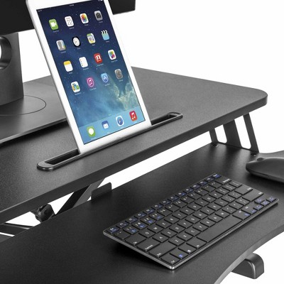 Black Adjustable Standing Desk Converter with Keyboard Tray