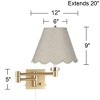 Barnes and Ivy Alta Gold Plug-In Swing Arm Wall Lamp with Beige Shade - 4 of 4