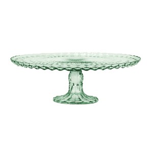 Amici Home Rochester Glass Footed Cake Stand - Round Pedestal for Cakes, Cupcakes, Pastries & Party Desserts, Decorative Centerpiece - Tinted Green - 1 of 4