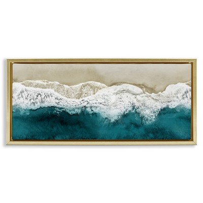 Stupell Industries Foamy Beach Coast Deep Ocean, 31" x 14"