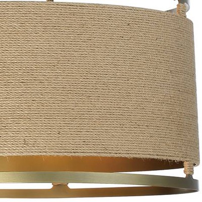 Windward Passage Soft Brass 6-Light Drum Pendant with Natural Rope Shade