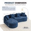 Homy Casa Modern Curved Sectional Sofa with Chaise Lounge and Throw Pillows, for Living Room or Lounge Area, Navy Blue - 3 of 4