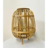 Essential Decor & Beyond 16.5" Tropical Bamboo Floor Lantern With Glass Candle Holder and Wooden Legs Decorative Accent - 3 of 4