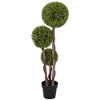 HOMCOM Artificial Plant for Home Decor Indoor & Outdoor Fake Plant Artificial Tree in Pot, Ball Boxwood Topiary Tree - 4 of 4