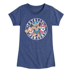 Girls' - Paw Patrol - Chase Skye Marshall Totally Pawsome Fitted Short Sleeve Graphic T-Shirt - 1 of 4