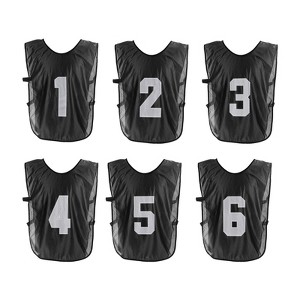 Unique Bargains Team Sports Reversible Numbered Soccer Training Vest 6 Pcs - 1 of 4
