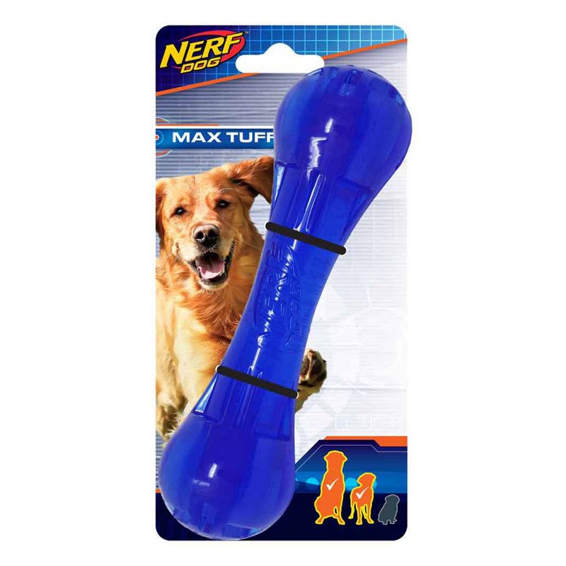 NERF Ultra Tough TPR Bone Dog Toy - Blue - 7&#34;, 1 of 5