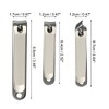 Unique Bargains Nail Clippers Nail Clipper Set for Nail Care Portable Stainless Steel Silver Tone Titanium Tone 3 Pcs - 4 of 4