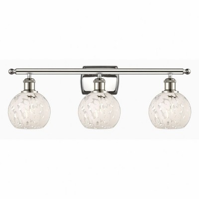White Mouchette - 3 Light Bath Vanity In Modern Style-9 Inches Tall and 26 Inches Wide