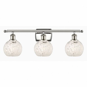 White Mouchette - 3 Light Bath Vanity In Modern Style-9 Inches Tall and 26 Inches Wide - 1 of 1