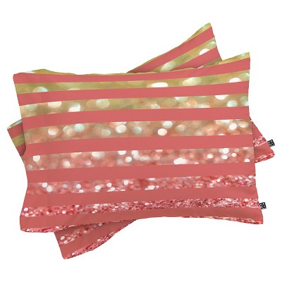 Lisa Argyropoulos Champagne Tango Stripes Lightweight Pillowcase Standard Pink - Deny Designs