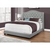 Monarch Specialties Bed, Queen Size, Bedroom, Upholstered, Grey Velvet, Chrome Trim, Traditional - 2 of 4